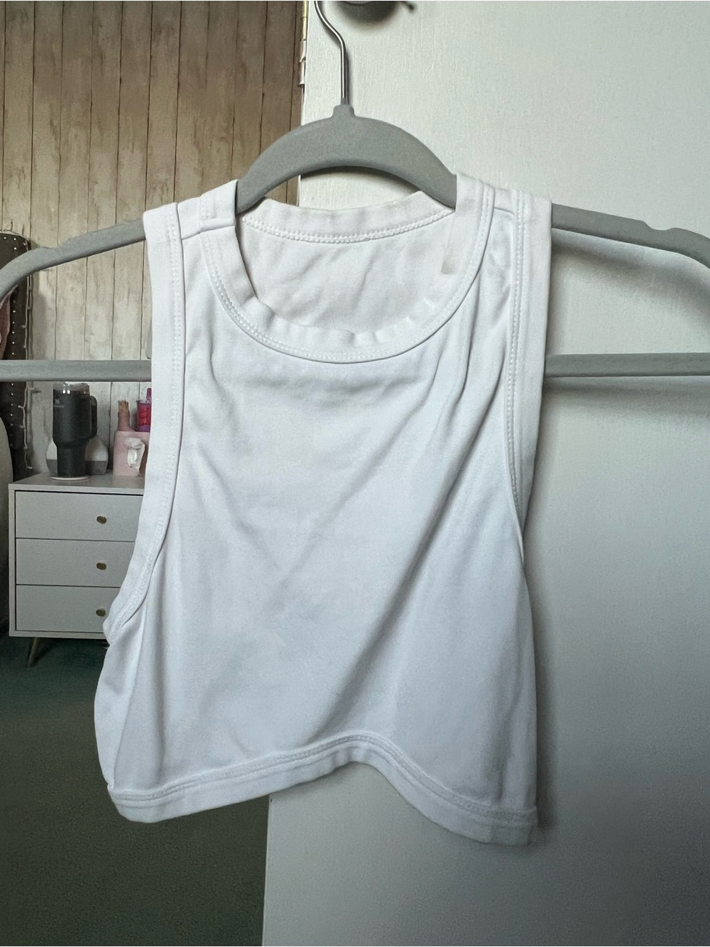 Amazon White Women's Crop Tank Top - Sleeveless Ribbed Tee